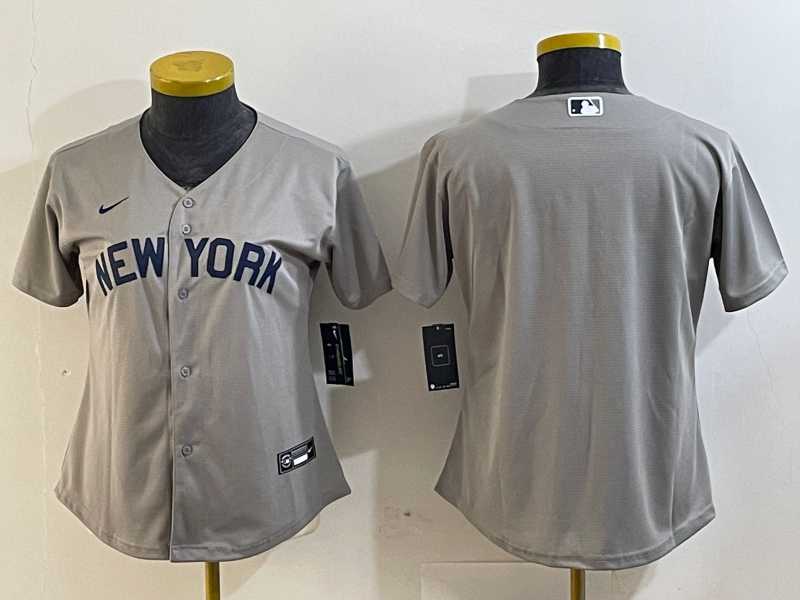 Womens New York Yankees Blank Gray Field of Dreams Cool Base Jersey->mlb womens jerseys->MLB Jersey
